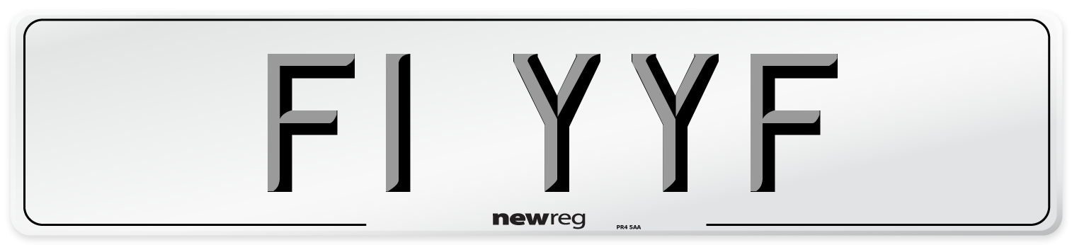 F1 YYF Number Plate from New Reg